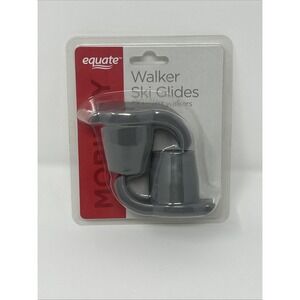 NEW Equate Walker Ski Glides for Most Walkers Pair Fits 1-1/8" Shaft Gray